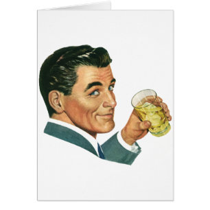 Boissons Cocktails Vintage, Homme Buvant des Boiss