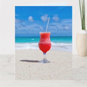 BOISSONS DE PLAGE CARTE DE SALUT D'ANNIVERSAIRE