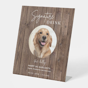 Boissons de signature de mariage de chien Panneau