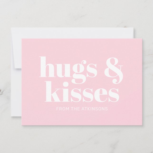 Boissons et baisers rose blanc moderne typographie (Devant)
