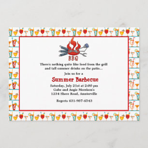 Boissons et invitation au barbecue