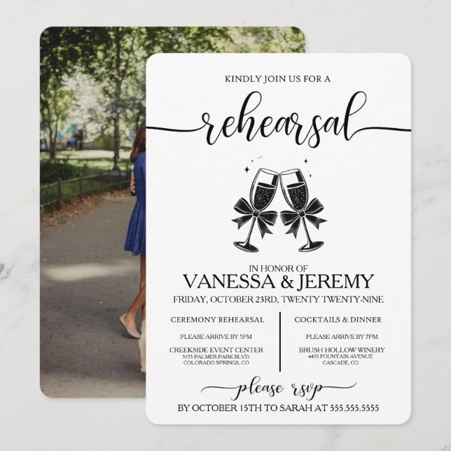 Boissons et vaches Répétition Dîner Invitation (Devant / Derrière)