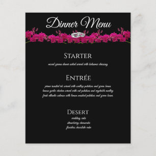 Boissons mariages et Dîner Menu - Fuchsia Orchids-