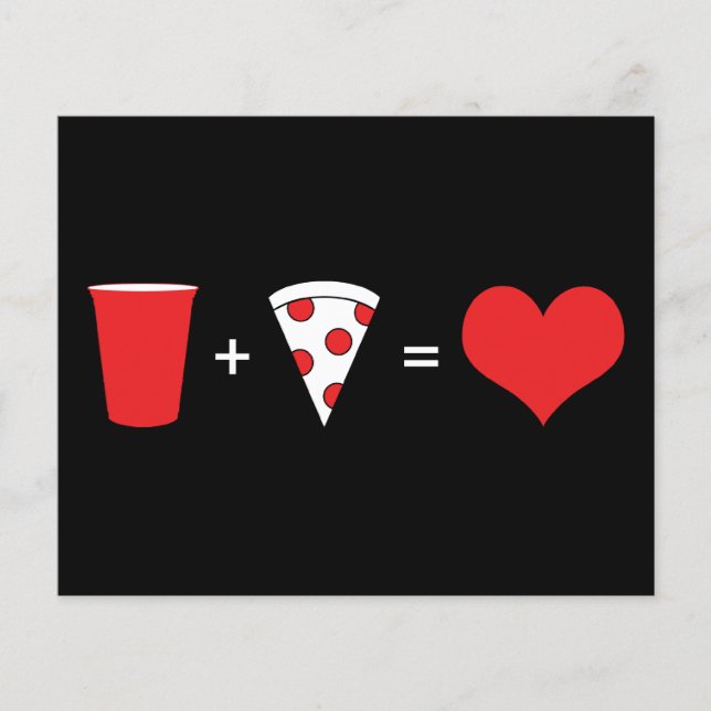 boissons + pizza = amour (Devant)