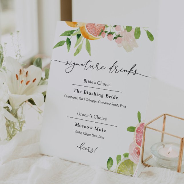 Boissons Signature Citron Rose Fruit Signe (Créateur téléchargé)