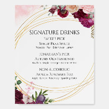 Boissons Signature de Mariage Florales Bourguignon