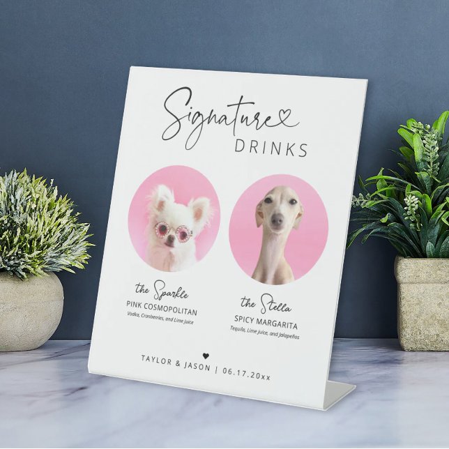 Boissons Signature pour Chiens Élégants | Panneau  (Créateur téléchargé)