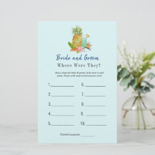 Boissons tropicales Jeux de douche nuptiale