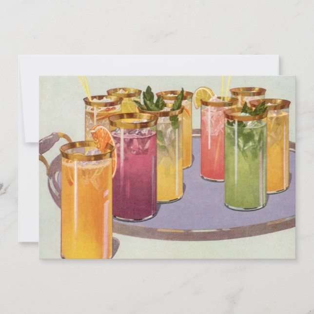 Boissons vintages, boissons avec glaçons sur plate (Devant)