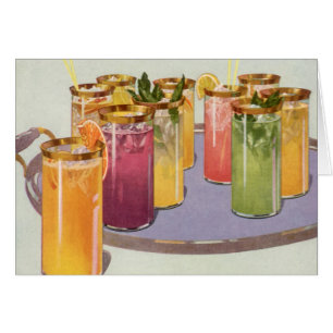 Boissons vintages, boissons avec glaçons sur plate