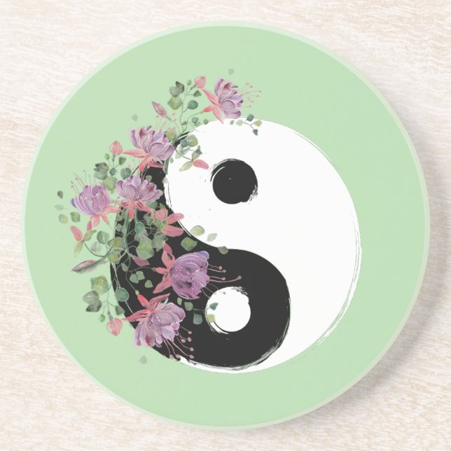 Boissons Yin Yang Dessous de Verre en Grès (Devant)