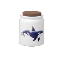 Fête de naissance baleine orque aquarelle