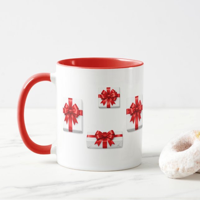 Boîte à Cadeaux de Noël Tasse (Avec donut)