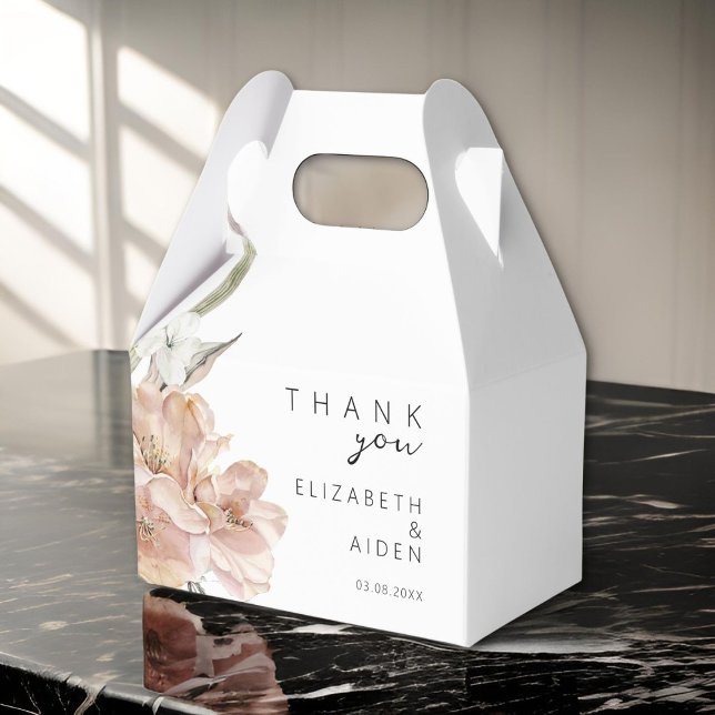 Boite à Mariage floral Geschenkschachtel (Personalized Floral Wedding Favor Boxes with your Name & Date.)