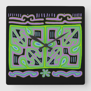Boîte à musique indienne Kuna Horloge murale Mola