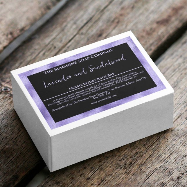 Boite à savon noir et violet imperméable étiquette (Créateur téléchargé)