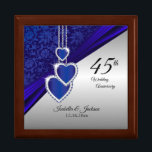 Boîte À Souvenirs 45e Sapphire Mariage Anniversaire Design 2<br><div class="desc">Boite cadeau de design pour les 45e ou 65e anniversaire de Mariage Sapphire. REMARQUE : SEULEMENT CHANGER LES ZONES MODÈLES NÉCESSAIRES! 😀 Si nécessaire, vous pouvez supprimer le texte et commencer à ajouter le texte et la police que vous voulez. 📌 Si vous avez besoin d'une personnalisation plus poussée, cliquez...</div>