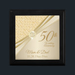 Boîte À Souvenirs 50e anniversaire du diamant d'or<br><div class="desc">50e anniversaire Gold Diamond Design Gardez la boîte à cadeaux prêt à vous personnaliser. Ce design fonctionne bien pour d'autres événements et occasions comme un anniversaire, mariage, fiançailles, diplôme, retraite, etc... en modifiant simplement le texte. 😊 Ce produit est entièrement personnalisable. Les graphiques et/ou le texte peuvent être ajoutés, supprimés,...</div>