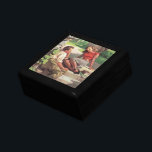 Boîte À Souvenirs Amour vintage et romance, Épouses du lycée<br><div class="desc">Illustration vintage design d'amour et de romance avec un jeune couple mignon flirtant à l'école. Les adolescents sont assis avec leurs manuels sur quelques marches à l'ombre des arbres du campus.</div>