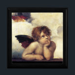 Boîte À Souvenirs ANGEL / Cherub ailé<br><div class="desc">Design élégant et classique.Peinture de Raffaello Sanzio,  détail d'un chef-d'oeuvre de la Renaissance italienne Sistine Madonna (c. 1512-1514).Peinture de Rafaello Sanzio,  détail d'un chef-d'oeuvre de la Renaissance italienne (1483-1520). umini.</div>