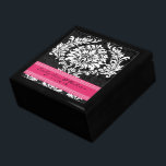 Boîte À Souvenirs Anniversaire de Fuchsia Black and White Mariage da<br><div class="desc">Mariage Black Lacquer Keepsaké concepteur personnalisé Bijoux personnalisées Boîte ou Boîte à mémoire Elégant unique Mariage Anniversaire Cadeaux de Noël ou Valentines Cadeaux de Jour</div>