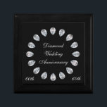 Boîte À Souvenirs Anniversaire de noces de diamant<br><div class="desc">Petite boîte-cadeau d'anniversaire de noces de diamant. Thème - mari décoratif d'épouse de soixantième bijoux élégants élégants de bijoux</div>