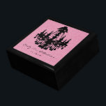Boîte À Souvenirs Anniversaire du lustre rose noir Damas<br><div class="desc">Mariage Black Lacquer Keepsaké concepteur personnalisé Bijoux personnalisées Boîte ou Boîte à mémoire Elégant unique Mariage Anniversaire Cadeaux de Noël ou Valentines Cadeaux de Jour</div>
