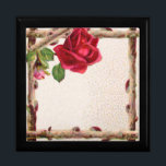 Boîte À Souvenirs Antique victorienne vintage ancienne rose rustique<br><div class="desc">Un rose ancien rustique inspiré par la nature et un design naturel brun. Il est parfait pour les invitations de mariage et les programmes,  personnalisable pour vos propres détails de mariage. Une partie de notre collection de nature rustique.</div>