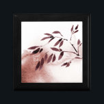 Boîte À Souvenirs Aquarelle japonaise en bambou Abstrait<br><div class="desc">Le design de style japonais, inspiré de la nature à Bordeaux rouge et des couleurs neutres avec des branches de bambou contre un arrière - plan d'aquarelle abstrait, offre un équilibre et une tranquillité à votre décor de chambre. Le dicton zen Just Be peut être remplacé ou supprimé. Un beau...</div>