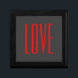 Boîte À Souvenirs Arrière - plan gris tendance Red Love Mariage<br><div class="desc">Vous pouvez facilement changer les polices et les couleurs. Vous pouvez également ajouter votre logo et l'image arrière - plan comme vous le souhaitez.</div>
