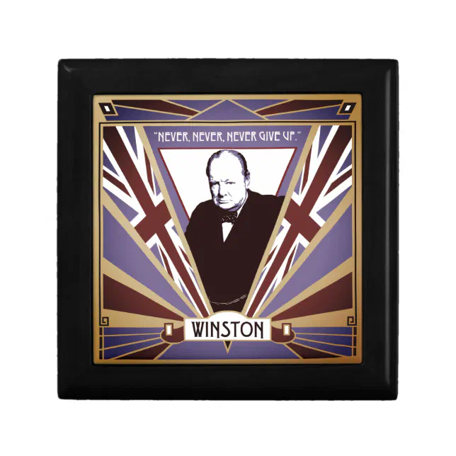 Boîte À Souvenirs Art déco Union Jack de Winston Churchill