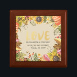 Boîte À Souvenirs Automne Maple Feuille Wedding shower Citrouille<br><div class="desc">Boîte Cadeau Mariage moderne Modèles - Élégant Script et automne Maple Fall Feuilles Citrouille Sunflower Watercolor Floral. Un design parfait pour votre grand jour. Tous les styles de texte,  couleurs,  tailles peuvent être modifiés selon vos besoins !</div>