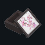 Boîte À Souvenirs Belles fleurs de cerisiers roses<br><div class="desc">Belles fleurs de cerisiers roses - Parfait pour les événements du printemps, de l'été ou de l'automne. OEuvre d'aquarelle romantique en fleurs roses pour des occasions à thème champêtre, boho, jardin et floral. Pour commencer à modifier les noms et les détails de l'événement, cliquez sur "Personnaliser ce modèle" et modifiez...</div>