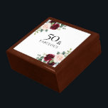 Boîte À Souvenirs Blush rose Bourgogne rouge 50e anniversaire Cadeau<br><div class="desc">Blush rose Bourgogne rouge 50e anniversaire boîte cadeau</div>