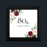 Boîte À Souvenirs Blush rose Bourgogne rouge 80e anniversaire Cadeau<br><div class="desc">Boite cadeau Blush Pink Burgundy Red 80th Birthday Party</div>