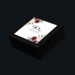 Boîte À Souvenirs Blush rose Bourgogne rouge 90e anniversaire Cadeau<br><div class="desc">Boite cadeau Blush Pink Burgundy Red 90th Birthday Party</div>
