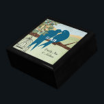 Boîte À Souvenirs Bois Gris Cage d'oiseaux Turquoise mignonne Baiser<br><div class="desc">Mariage Black Lacquer Keepsaké concepteur personnalisé Bijoux personnalisées Boîte ou Boîte à mémoire Elégant unique Mariage Anniversaire Cadeaux de Noël ou Valentines Cadeaux de Jour</div>