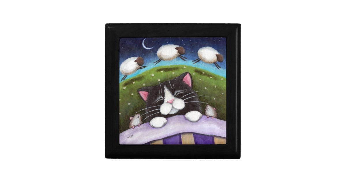 Boite A Souvenirs Boite Cadeau De Chat De Sommeil Et De Bibelot Zazzle Fr
