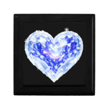 Boîte-cadeau Luxueuse Cœur de Diamant Bleu