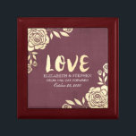 Boîte À Souvenirs Boîte Cadeau mariage Moderne Golden Rose Bourgogne<br><div class="desc">Modèles Cadeaux Mariages modernes - Roses d'huile d'or moderne et Arrière - plan rouge Bourgogne Vintage. Un design parfait pour votre grand jour. Tous les styles de texte,  couleurs,  tailles peuvent être modifiés selon vos besoins !</div>