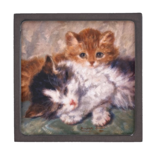 Boîte À Souvenirs Câlin de deux chatons par Henriëtte Ronner-Knip (Devant)