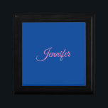 Boîte À Souvenirs Calligraphie Elegant rose Bleu Nom personnalisé<br><div class="desc">Ce produit était très bon et j'adore comme il est facile pour la conception de personnaliser. Le design était très simple,  donc je suis très heureux quand je crée.</div>