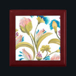Boîte À Souvenirs Carreaux floraux de l'abbaye - Fleurs de printemps<br><div class="desc">Abbey Floral Carreaux I par Juin Erica Vess. Dispose d'une variété de fleurs dans une palette de couleurs printanières dans un design motif.</div>