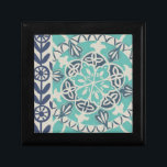 Boîte À Souvenirs Carrelage Batik Bleu I<br><div class="desc">Floral</div>