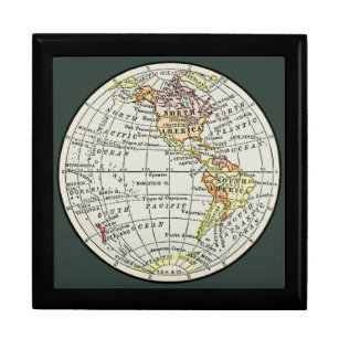 Boîte À Souvenirs Carte de l'hémisphère occidental Globe Travel