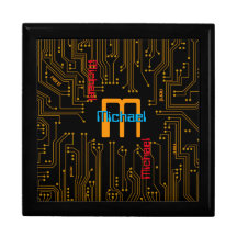 Circuit Board Nerdy Nom Black Gold