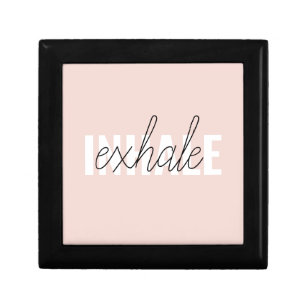 Boîte À Souvenirs Citation moderne Pastel Pink Inhale Exhale