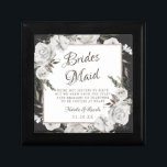 Boîte À Souvenirs Citation vintage Cherish Bridesmaid Personnalisée<br><div class="desc">Vintage Cerisâtre Blanc Floral & Rose Or Peint Roses et Fleurs. Un look classique et élégant Vintage, et beaucoup de gris, blanc ivoire, or Rose, rose Dusty, vert rose, feuilles et feuillage gris. Avec des éléments floraux peints à la main, des polices de script classiques Vintages, et une Parties scintillant...</div>