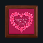 Boîte À Souvenirs Coeur ruby mariage anniversaire boîte cadeau femme<br><div class="desc">Joli rubis effet graphique garde trinket boîte cadeau de trinket. Parfait pour présenter un cadeau spécial supplémentaire pour votre femme lors d'un anniversaire de rubis spécial ou d'une autre occasion spéciale. La boîte cadeau dit : "À ma merveilleuse femme Jenny. Joyeux anniversaire de Ruby", ou peut être customisé avec vos...</div>