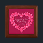 Boîte À Souvenirs Coeur ruby mariage anniversaire boîte cadeau femme<br><div class="desc">Joli rubis effet graphique garde trinket boîte cadeau de trinket. Parfait pour présenter un cadeau spécial supplémentaire pour votre femme lors d'un anniversaire de rubis spécial ou d'une autre occasion spéciale. La boîte cadeau dit : "À ma merveilleuse femme Jenny. Joyeux anniversaire de Ruby", ou peut être customisé avec vos...</div>